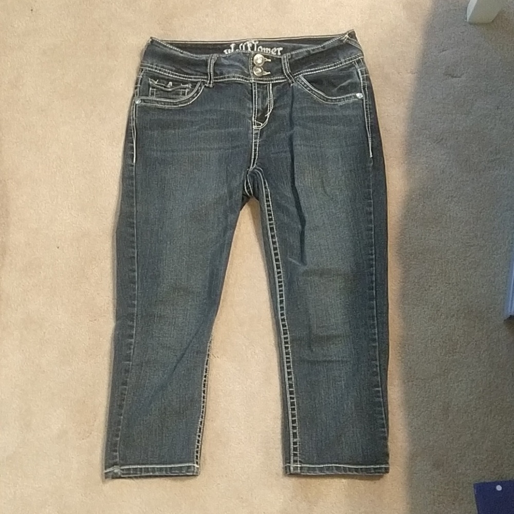 Dark Blue Jean Capris